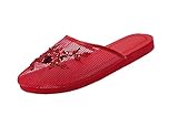 Women's Chinese Mesh Flip Fop Sandals Slipper (8, Red)