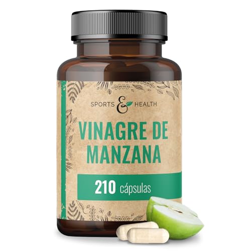 Cápsulas de Vinagre de Manzana de Alta Dosis - 210 cápsulas – 1000 mg de vinagre de manzana por dosis diaria - suministro de 3,5 meses de cápsulas de vinagre de manzana - vegano - sin aditivos