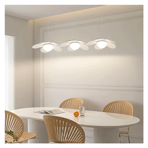 Lampe Suspendue LED Design Fleur Blanche pour Îlot de Cuisine