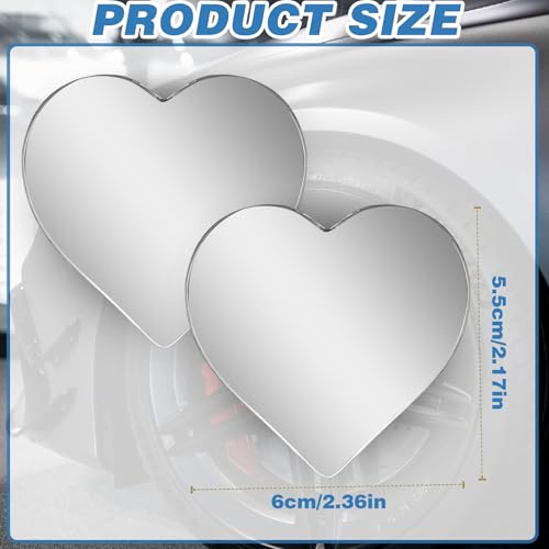 image for HINGTAI 2Pcs Cars Heart Shaped Blind Spot Mirrors Car Side Mirror Blin