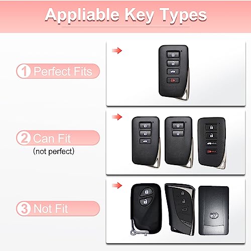 Image of Pangpai Pink Key Fob Cover for Lexus, Soft TPU Key Case Protection with Bling Keychain Fit for Lexus RX ES GS LS NX RS GX LX RC LC Smart Key