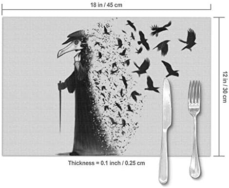 NiYoung Elegant Placemats for Kitchen Dining Table Home Decoration, Black Crow Raven Bird Tablemats Set of 6 Large Stain Resistant Mats Heat Insulation Hot Insulation Mat 3 NiYoung Elegant Placemats for Kitchen Dining Table Home Decoration, Black Crow Raven Bird Tablemats Set of 6 Large Stain Resistant Mats Heat Insulation Hot Insulation Mat