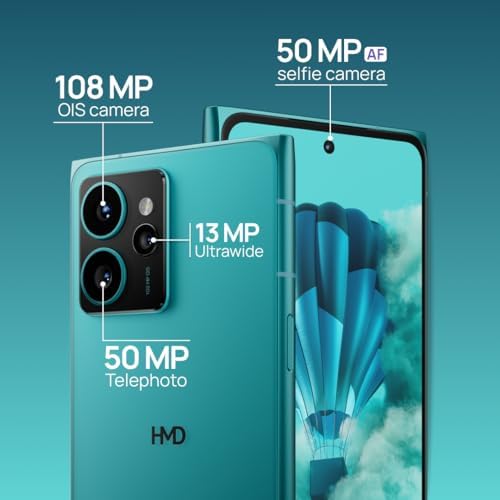 Image of HMD Skyline 5G | 108 MP OIS + 50MP Tele + 13MP Ultra Wide Rear Camera | 50 MP Auto Focus Front Camera | Snapdragon 7s Gen 2 Processor | 6.55 inch FHD+ pOLED Display | Gen2 Repairability | Blue Topaz
