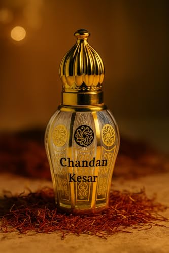 Image of Chandan Kesar 12ml Attar for Unisex, Long Lasting & Non-Alcoholic, Pure Natural Roll-on Attar, Perfume for Men & Women, Suitable for Every Occasion