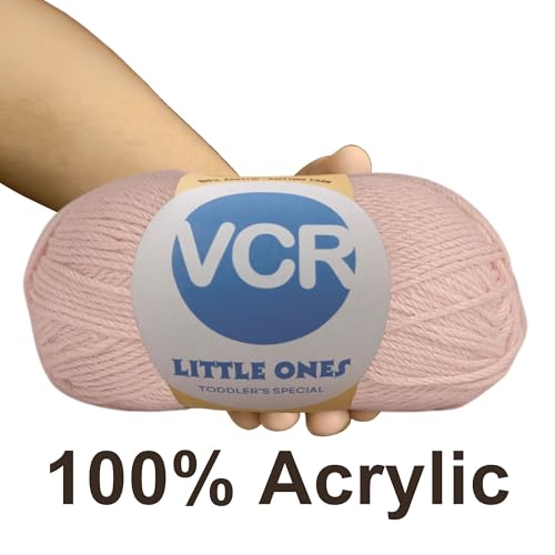 Image of VCR Baby Pink Yarn, 100 Grams Hank, 190 Meters Length, Acrylic Ball for Crochet and Knitting, Soft Crosia Threads, Pack of 1 Yarn, Suitable for DIY Crafts