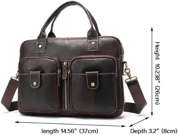 Briefcase Horizontal Inscription Commuter Bag Business Handbag Genuine Leather Man