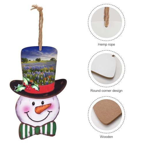 Panneau en bois de Noël bonhomme de neige à offrir pour la maison - 4