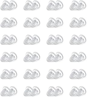 RUTZ® 100pcs (50 Pairs) Unisex Earring Backs - Transparent Soft Rubber Earring Studs Butterfly Earnuts - Allergy Free Clear Plastic Stoppers for Jewelry Accessories 4x3mm