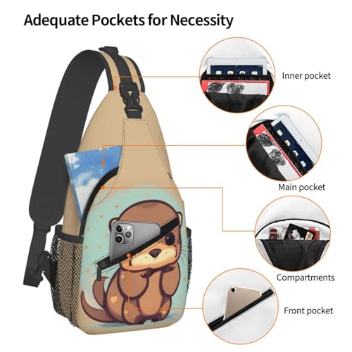 Bolso bandolera de viaje con estampado de nutria miniatura 4