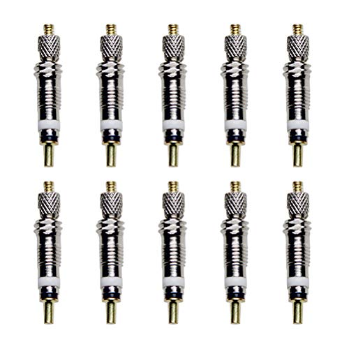 VORCOOL Núcleo de válvula, 10 Piezas de Repuesto para Bicicleta Neumático del neumático Parte del núcleo del vástago de la válvula Tubeless Road MTB Bike Works (Plata)