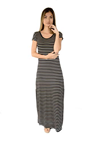 VESTIDO LONGO FEMININO MANGA CURTA COM FENDA PLUS SIZE (M)