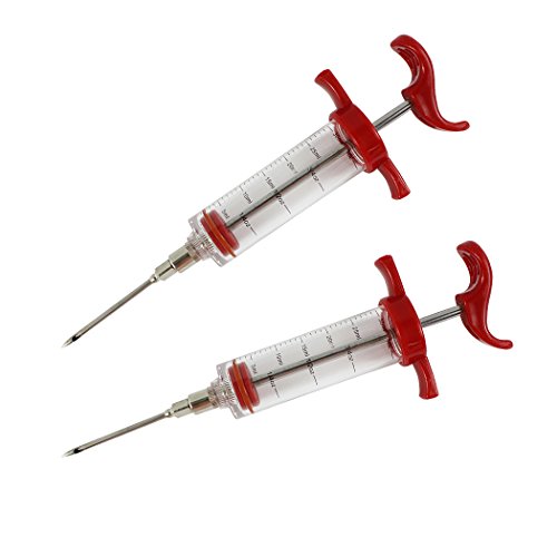 SIPLIV Plastic Turkey Syringe BBQ Tool Cook Meat Marinade Flavor Injector for Beef Chicken Grill Cooking - 2 Pcs a Set