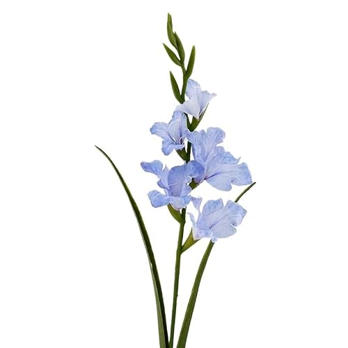 HUFFA Simulated Single-Stem Large Gladiolus 85cm - Elegant Artificial Flower for Home Decoration(Blue)