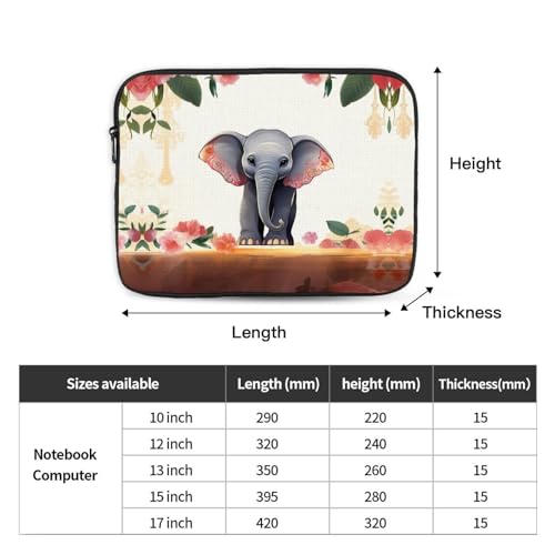 Funda para portátil de 15 pulgadas Kururi con diseño de elefante miniatura 3