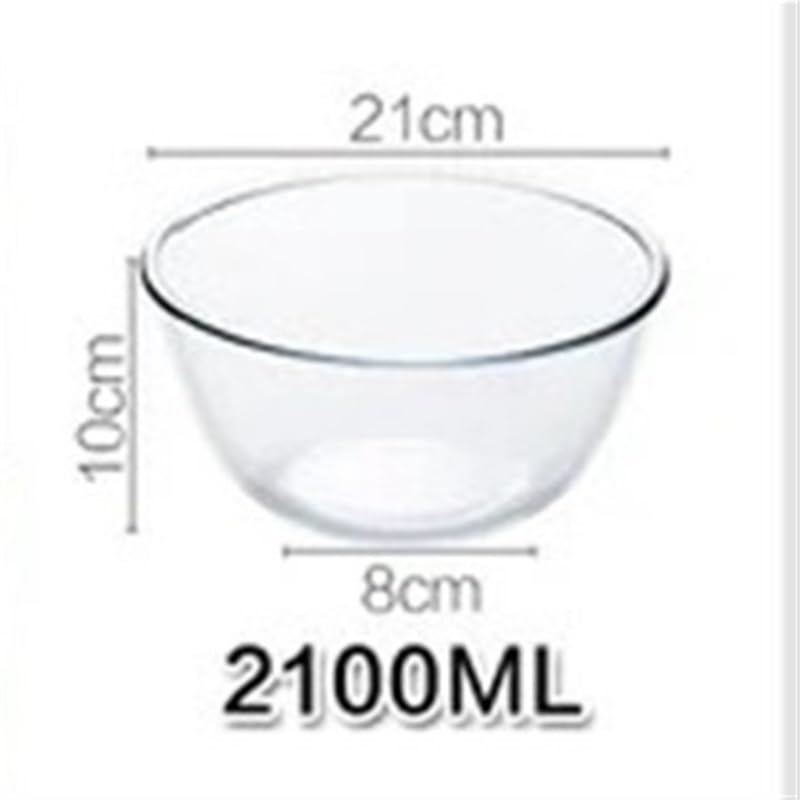 Rührschüssel-Set aus Glas, Salat-Servierschüssel, ofenfest, transparent, Trifle-Punschschale for Backen, Mischen, Servieren von Desserts, langlebig, kratzfest, unverzichtbar for die Küche(2100ML)