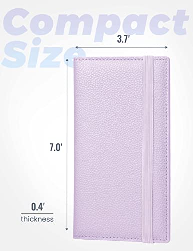 Image of Yarnic Checkbook Cover for Personal Checkbook Holder with Pen Holder | Check Book Covers & Built-in Clear Plastic Divider for Duplicate Checks (Lavender)