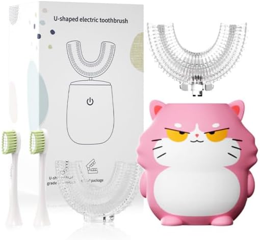 Raimerel Kids U-Shaped Electric Toothbrush for Toddlers Ages 2-6, IPX7 Waterproof Automatic 59S Timer -Pink