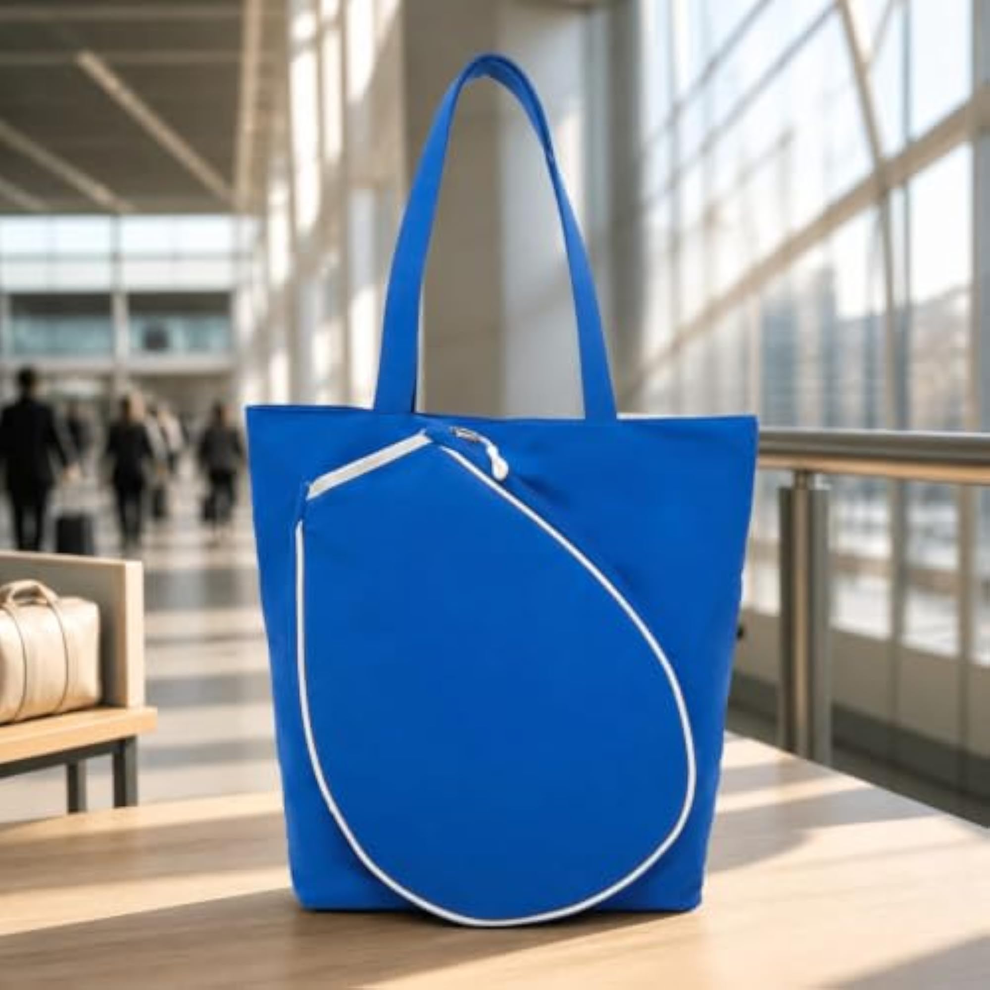 Spacious Nylon Sports Tote Bag with Zippered Compartment