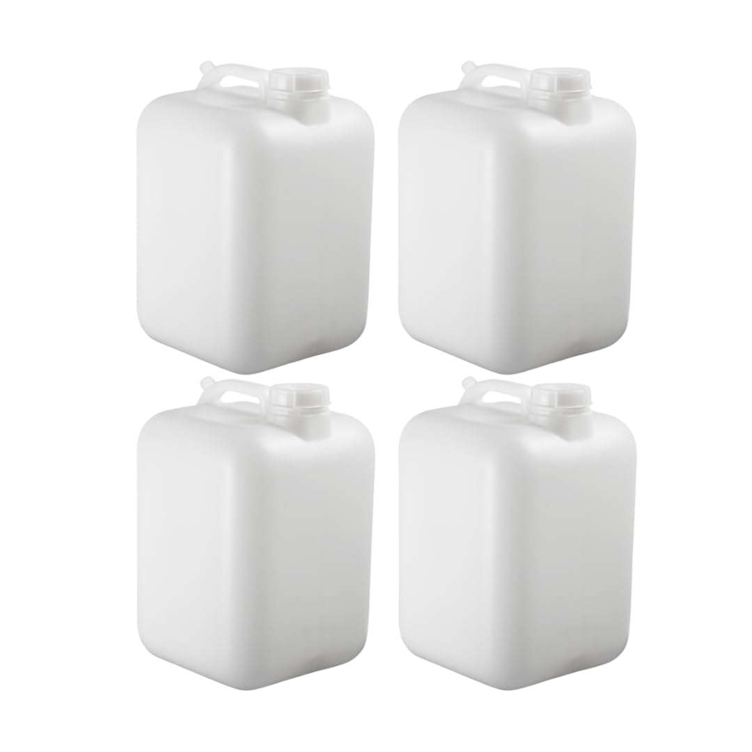 FastRack 5 Gallon Water Jug Pack of 4 BPA-Free Food-Grade and Leak-Proof White Water Container Ideal for Brewing