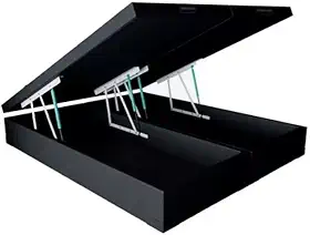Cama Box QUEEN SIZE com Bau Pistão a gás preto suede Bipartido - 158x198x27