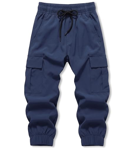 EIVAMIA Toddler Boy Pants Joggers Sweatpants for Baby Boys Soft Casual Cargo Pants with Drawstring Size 4T Dark Blue