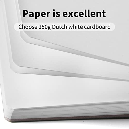 Red Hardcover Sketchbook Square Hardbound Sketch Journal 4.7 x 4.7 Inch 42 Sheets Art Book 250GSM Ultra Smooth Paper Ideal for Pencils,Water Color Pen,Marker Pen - Image 4