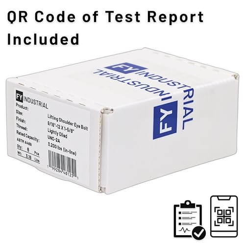 Image of Box of 6 Pcs Lifting Shoulder Eye Bolts 9 /16 inch-12 X 1-5 /8 inch