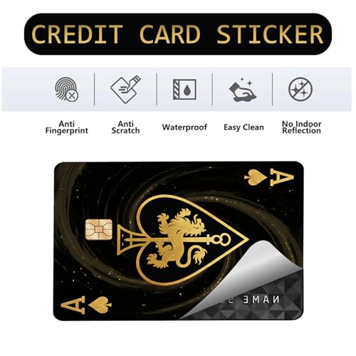 Credit Card Skin, 5PCS Royal Flush Debit Card Skin Cover Set, PVC Waterproof Anti-Wrinkling Poker Bank Card Sticker, Ideal Gift for Men Women Husband Friends2