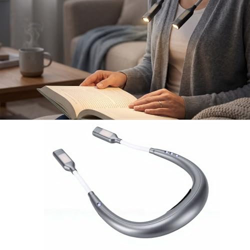 Luz de lectura de cuello LED negra con 9 modos de brillo recargable 2