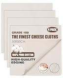 Huglux Passiertuch 4 Stück,Käsetuch 50x50cm, Baumwolle Cheesecloth Waschbar