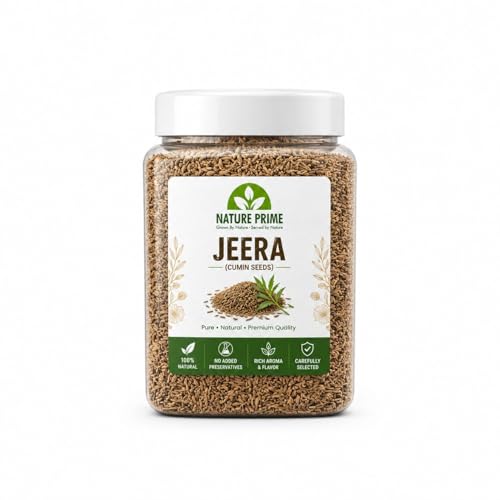 Image of Nature Prime Whole Cumin Seeds Jeera Whole 1KG - 100% Natural & Fresh - Hygienically Packed, Rich Aroma & Flavor - Nutrient-Rich Spice for Indian Cooking