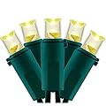 YULETIME Warm White Wide Angle LED Christmas Lights with Green Wire, 66 Feet 200 Count UL Certified Commercial Grade 5mm Holiday String Light Set (Warm White)