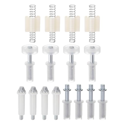 uxcell 16pcs Bifold Door Hardware Kit Include Top & Bottom Pivot, Steel Spring & Guide Wheel Bi-fold Closet Door Hardware Kit for Folding Pocket Door Accordion Door Barn Door