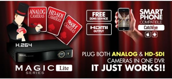 Eyemax Magic Viewer Magic Series 4CH HD-SDI DVR System, Supports HD-SDI 720P, 1080P, 1080i 30/60FPS XVST-MAGIC-04 (0, TB)