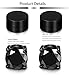 JOERICA 2 Pairs 8MM Stainless Steel Stud Earrings for Men Women Non Piercing Clip on CZ Earrings Black