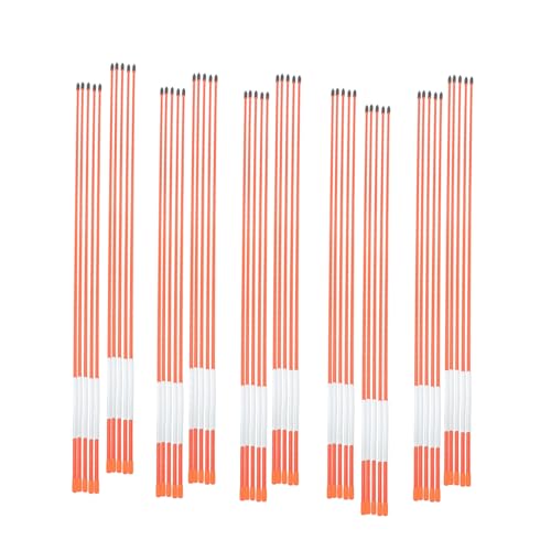 elfinrm Auffahrtmarkierer, 121,9 cm, 100 Stück, 5/16 Durchmesser, hohe Sichtbarkeit, reflektierende Auffahrtstangen, Fiberglas, Schneestäbe mit reflektierendem Klebeband