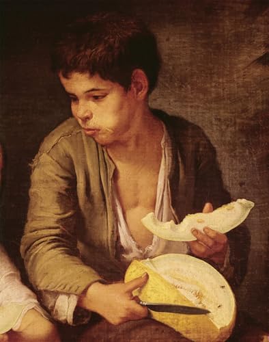 Toile Murillo deux enfants art baroque pour salon chaleureux