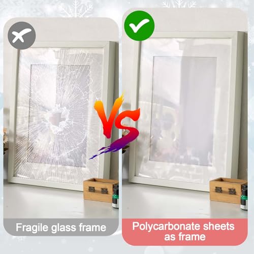 Image of 5 Pcs Polycarbonate Sheets, 12x12x0.02inch Clear Plastic Sheet Shatter Resistant Cuttable Polycarbonate Panels Hard Plastic Sheets for DIY Crafts Picture Poster Frames Invitations Displays