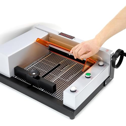Cortador de papel eléctrico resistente y automático, guillotina para cartulina, cuero, PVC, capacidad de 400 hojas, ancho de corte de 12 pulgadas