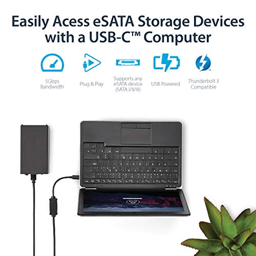 Cable adaptador StarTech USB 3.0 a eSATA 3 ft y 1 m miniatura 6