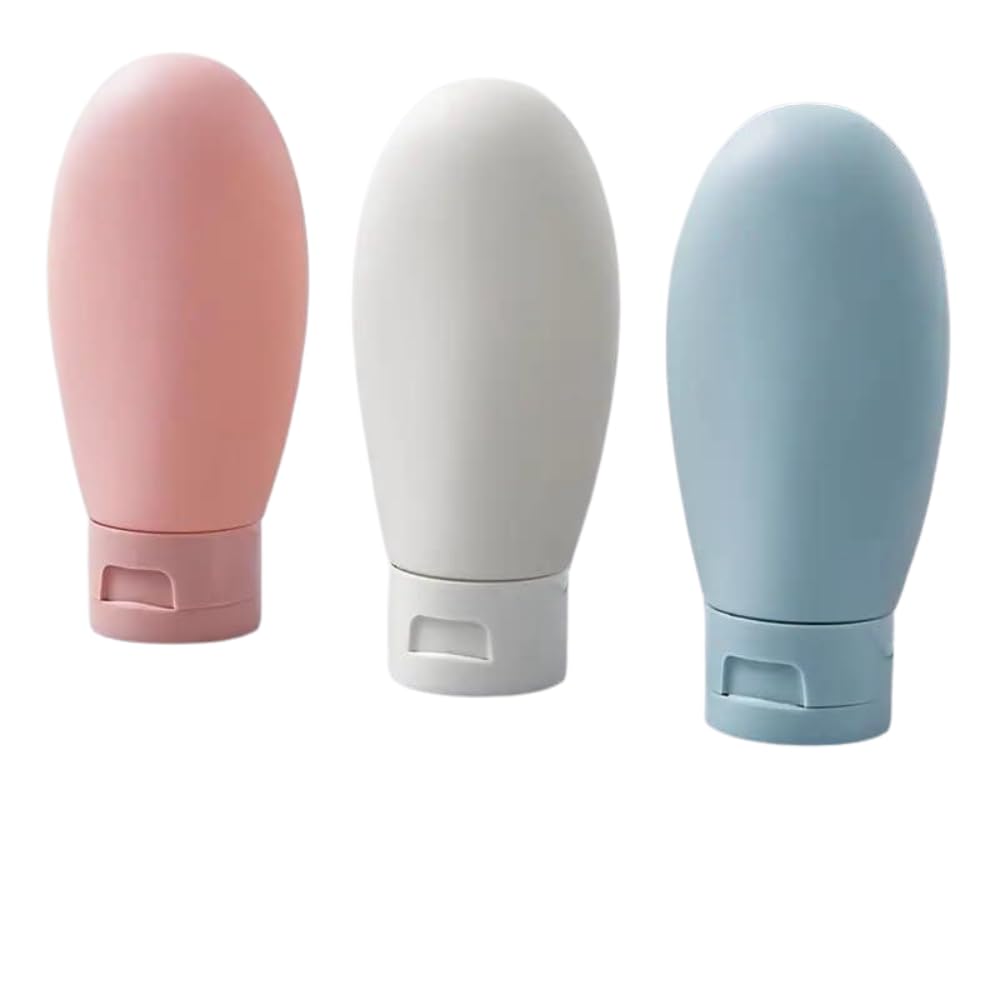 Travel Bottles Set of 3, 60ml Squeeze Bottles | Multicolour Pack, Refillable Containers, Includes Storage Bag, For Shampoo & Conditioner, Mini & Portable-picture-14