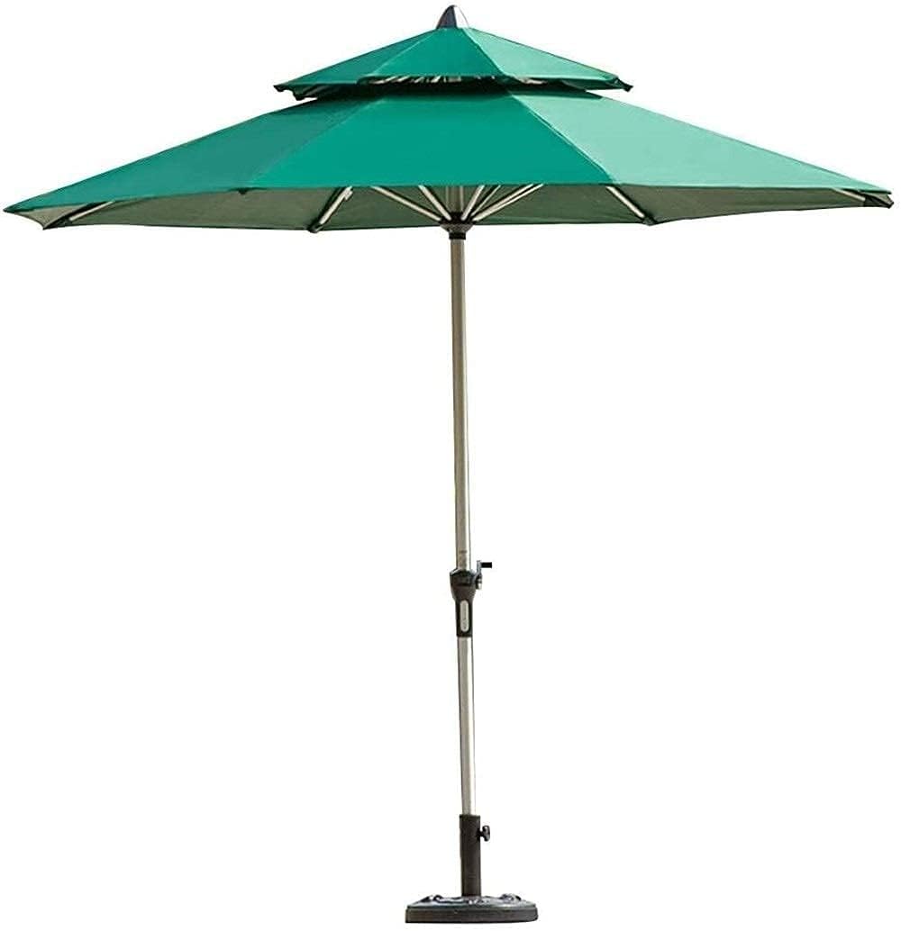 Cantilever Parasol Umbrella Sun Parasol Umbrella Garden Outdoor Patio Umbrella Market Umbrella with Base, Large Portable Offset Patio Umbrella for Poolside, Deck, Garden, Backyard, Pool (Dark Green)