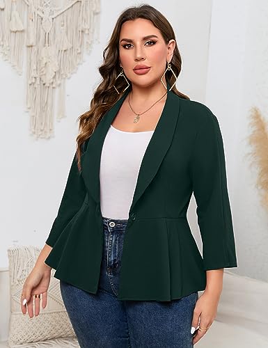 KOJOOIN Women's Sdandard Classic, Dark Green Long Sleeves Vc4