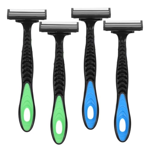 Homoyoyo Maquinilla de Afeitar de 3 Capas para Hombre, 4 Unidades, Portátil, para Cara y Cuerpo, Diseño Compacto, Apta para Piel Sensible, Depiladora Facial y Corporal, Adecuado para