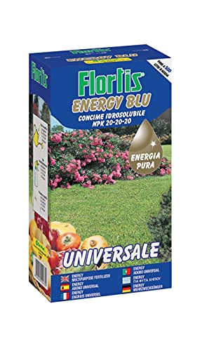 Concime Universale BLU NPK 20-20-20 in Polvere solubile da Kg 1, per Siepi, Prati, Aiuole e piante fiorite, fino a 500lt di acqua