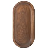 Bamber Wood Serving Tray, Whole-piece Black Walnut Made, Oval, 12.6 x 5.9 Inches