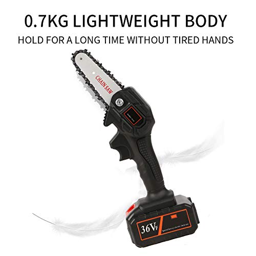 Gigilli 36VF Mini Chainsaw, 4000 mAh, 4-Inch Cordless Electric Portable Chain Saw with Copper Motor, One-Hand 1.5lb Lightweight, Pruning Shears Chainsaw for Wood Cutting, Tree Pruning and Gardening