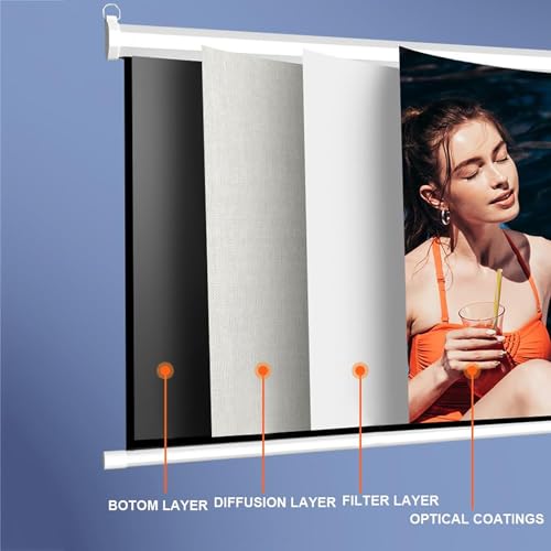 Écran de projection portable 72" pliable HD avec télécommande pour home cinéma - 5