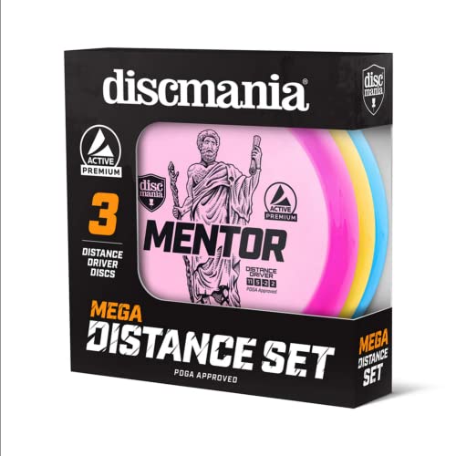 Discmania Distance Driver Disc Golf Set (3-Pack), Long Range Disc Golf Driver Set, Disc Golf Drivers, Disc Golf Discs Set Includes Majesty, Mentor & Astronaut (Colors May Vary)