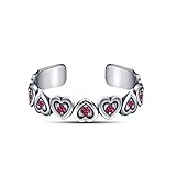 Geschlecht: Damen Vorra Fashion platiniert 925. Sterling Silber Rund Cut Rosa Saphir Herz Zehenring